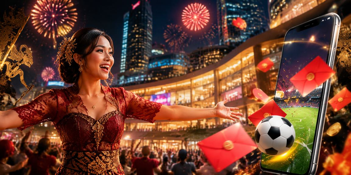 Amplop merah festival bonus yang menggambarkan program hadiah dan reward eksklusif bagi member VIP platform